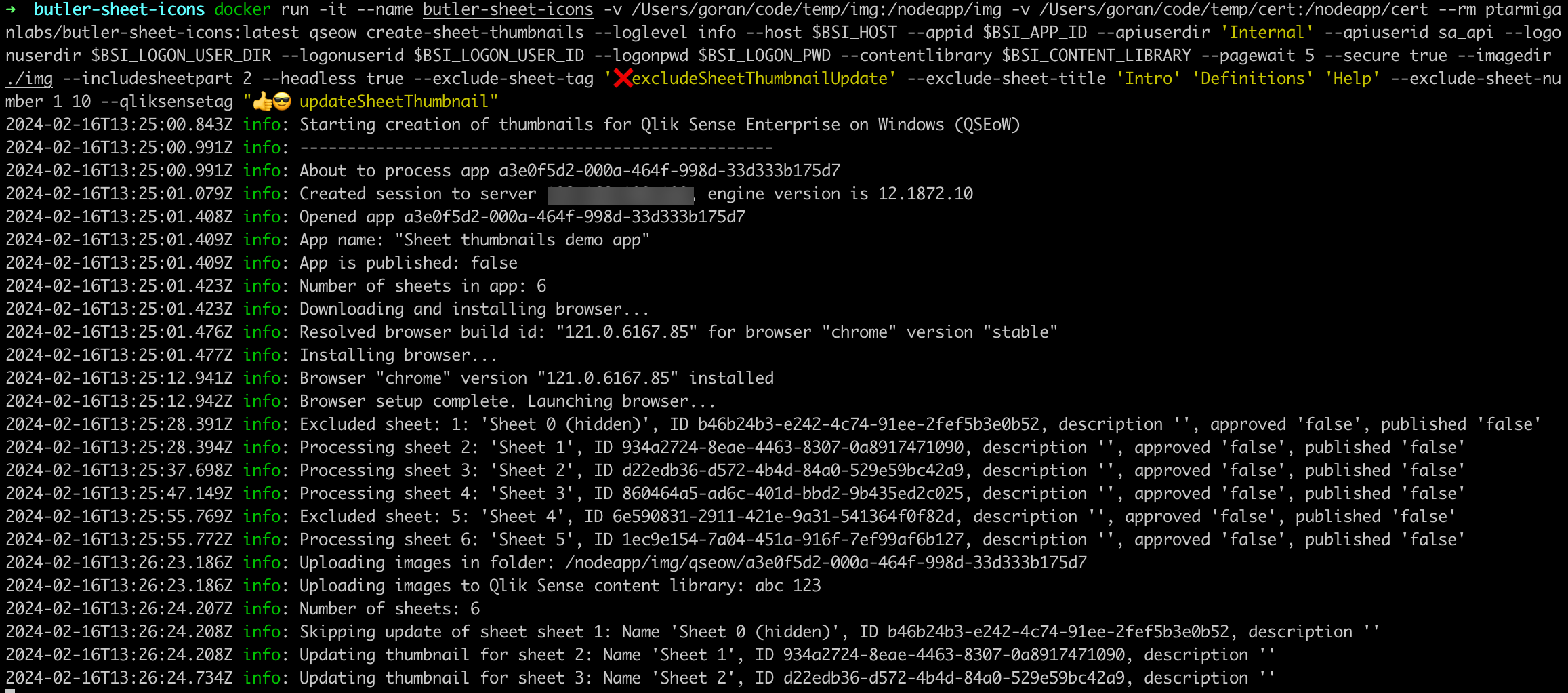 Docker QSEoW Execution